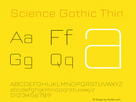 ScienceGothic-Thin Version 1.002图片样张