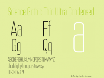 ScienceGothic-ThinUltraCond Version 1.002图片样张