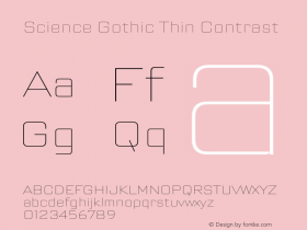 ScienceGothic-ThinContrast Version 1.002图片样张