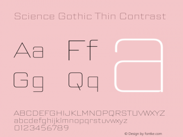 ScienceGothic-ThinContrast Version 1.002图片样张