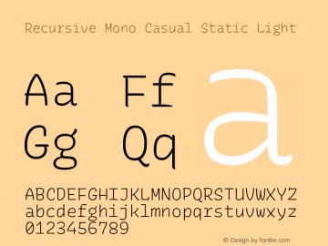 Recursive Mn Csl St Lt Version 1.068;hotconv 1.0.115;makeotfexe 2.5.65600 Font Sample