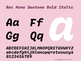 Rec Mono Duotone Bold Italic Version 1.068图片样张