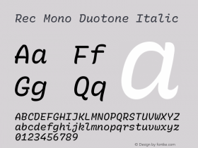 Rec Mono Duotone Italic Version 1.068图片样张