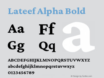 Lateef Alpha Bold Version 1.280 alpha dev-b31fe0 Font Sample