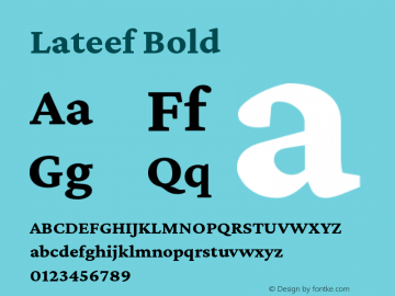 Lateef Bold Version 1.210 dev-6927ffM Font Sample