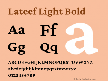 Lateef Light Bold Version 1.210 dev-6927ffM Font Sample