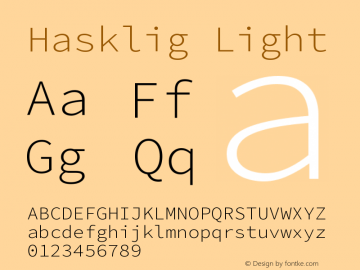 Hasklig Light Version 2.032;hotconv 1.0.117;makeotfexe 2.5.65602图片样张