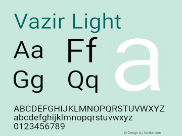 Vazir Light Version 27.1.0 Font Sample