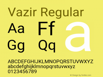 Vazir Regular Version 27.1.0 Font Sample