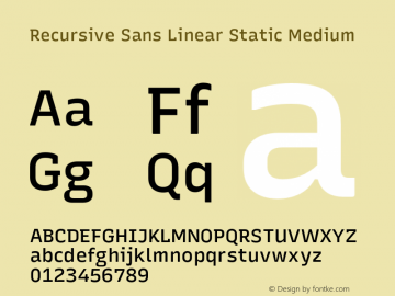 Recursive Sn Lnr St Med Version 1.070;hotconv 1.0.112;makeotfexe 2.5.65598图片样张