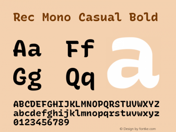 Rec Mono Casual Bold Version 1.070图片样张