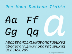 Rec Mono Duotone Italic Version 1.070图片样张