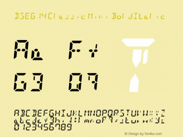 DSEG14 Classic Mini-Bold Italic Version 0.46图片样张