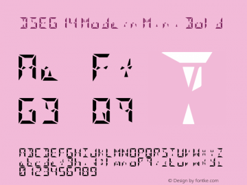 DSEG14 Modern Mini-Bold Version 0.46 Font Sample