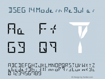 DSEG14 Modern-Regular Version 0.46 Font Sample