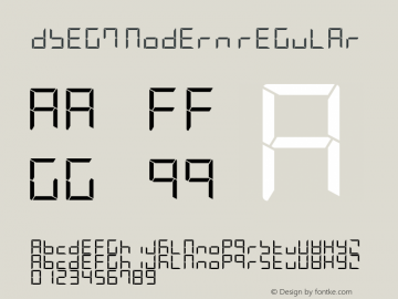 DSEG7 Modern-Regular Version 0.46 Font Sample