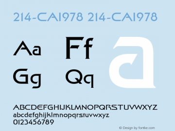 214-CAI978 214-CAI978 Version 3.0 Font Sample