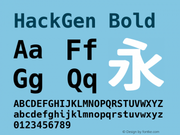 HackGen Bold Version 2.2.3 ; ttfautohint (v1.8.1) -l 6 -r 45 -G 200 -x 14 -D latn -f none -m 