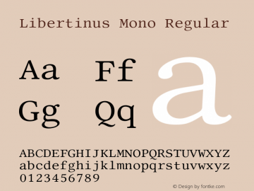 Libertinus Mono Regular Version 7.030;RELEASE Font Sample