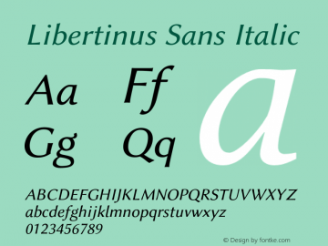 Libertinus Sans Italic Version 7.030;RELEASE Font Sample