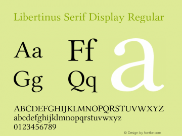 Libertinus Serif Display Regular Version 7.030;RELEASE图片样张