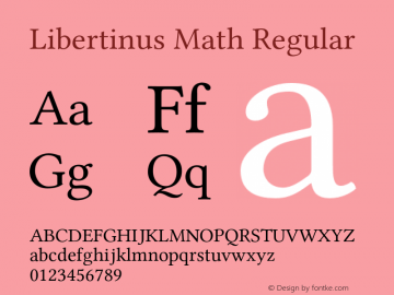 Libertinus Math Regular Version 7.031;RELEASE Font Sample