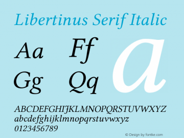 Libertinus Serif Italic Version 7.031;RELEASE图片样张