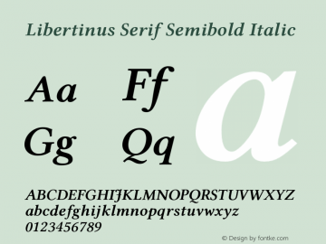 Libertinus Serif Semibold Italic Version 7.031;RELEASE图片样张