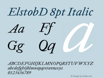 ElstobD 8pt Italic Version 1.014; ttfautohint (v1.8.3)图片样张