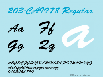 203-CAI978 Regular Version 1.00 August 22, 1992, initial release Font Sample