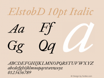 ElstobD 10pt Italic Version 1.014; ttfautohint (v1.8.3)图片样张