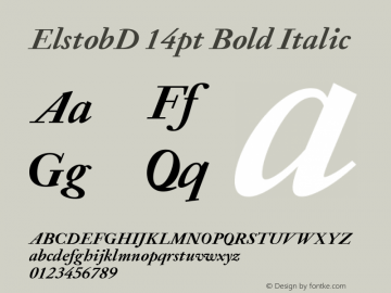 ElstobD 14pt Bold Italic Version 1.014; ttfautohint (v1.8.3)图片样张