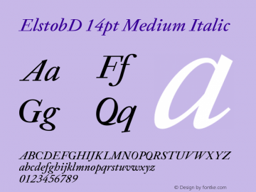 ElstobD 14pt Medium Italic Version 1.014; ttfautohint (v1.8.3)图片样张