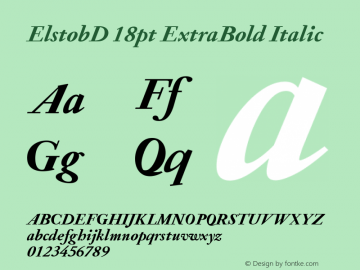 ElstobD 18pt ExtraBold Italic Version 1.014; ttfautohint (v1.8.3)图片样张