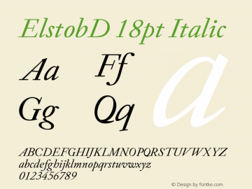 ElstobD 18pt Italic Version 1.014; ttfautohint (v1.8.3)图片样张