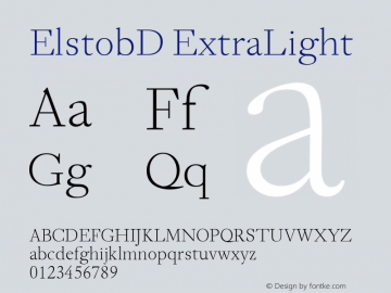 ElstobD ExtraLight Version 1.014; ttfautohint (v1.8.3)图片样张