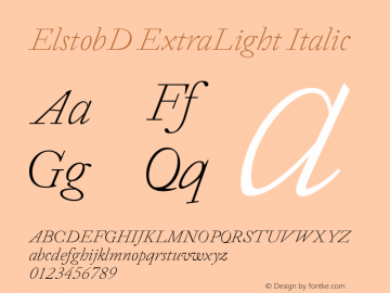 ElstobD ExtraLight Italic Version 1.014; ttfautohint (v1.8.3) Font Sample
