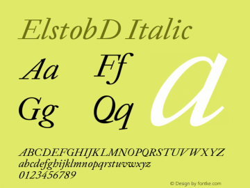 ElstobD Italic Version 1.014; ttfautohint (v1.8.3) Font Sample