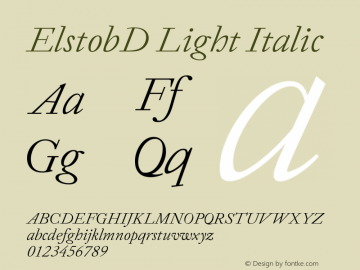 ElstobD Light Italic Version 1.014; ttfautohint (v1.8.3) Font Sample