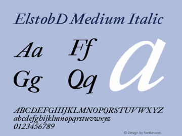 ElstobD Medium Italic Version 1.014; ttfautohint (v1.8.3)图片样张