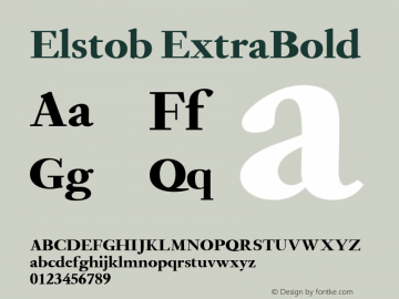 Elstob ExtraBold Version 1.014; ttfautohint (v1.8.3) Font Sample