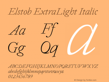 Elstob ExtraLight Italic Version 1.014; ttfautohint (v1.8.3)图片样张