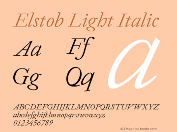 Elstob Light Italic Version 1.014; ttfautohint (v1.8.3)图片样张