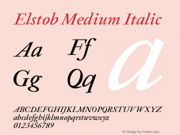 Elstob Medium Italic Version 1.014; ttfautohint (v1.8.3) Font Sample
