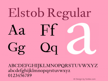 Elstob Regular Version 1.014; ttfautohint (v1.8.3) Font Sample