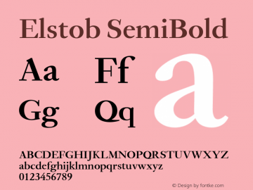 Elstob SemiBold Version 1.014; ttfautohint (v1.8.3) Font Sample