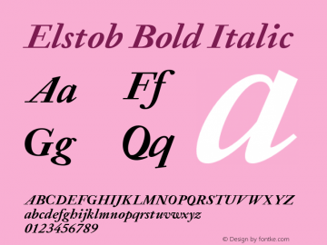 Elstob Bold Italic Version 1.014图片样张