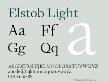 Elstob Light Version 1.014 Font Sample