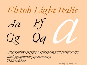 Elstob Light Italic Version 1.014图片样张
