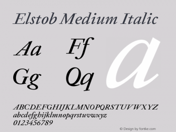 Elstob Medium Italic Version 1.014 Font Sample
